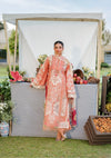 Elegant dress AUTUMN DREAM in Coral Pink color